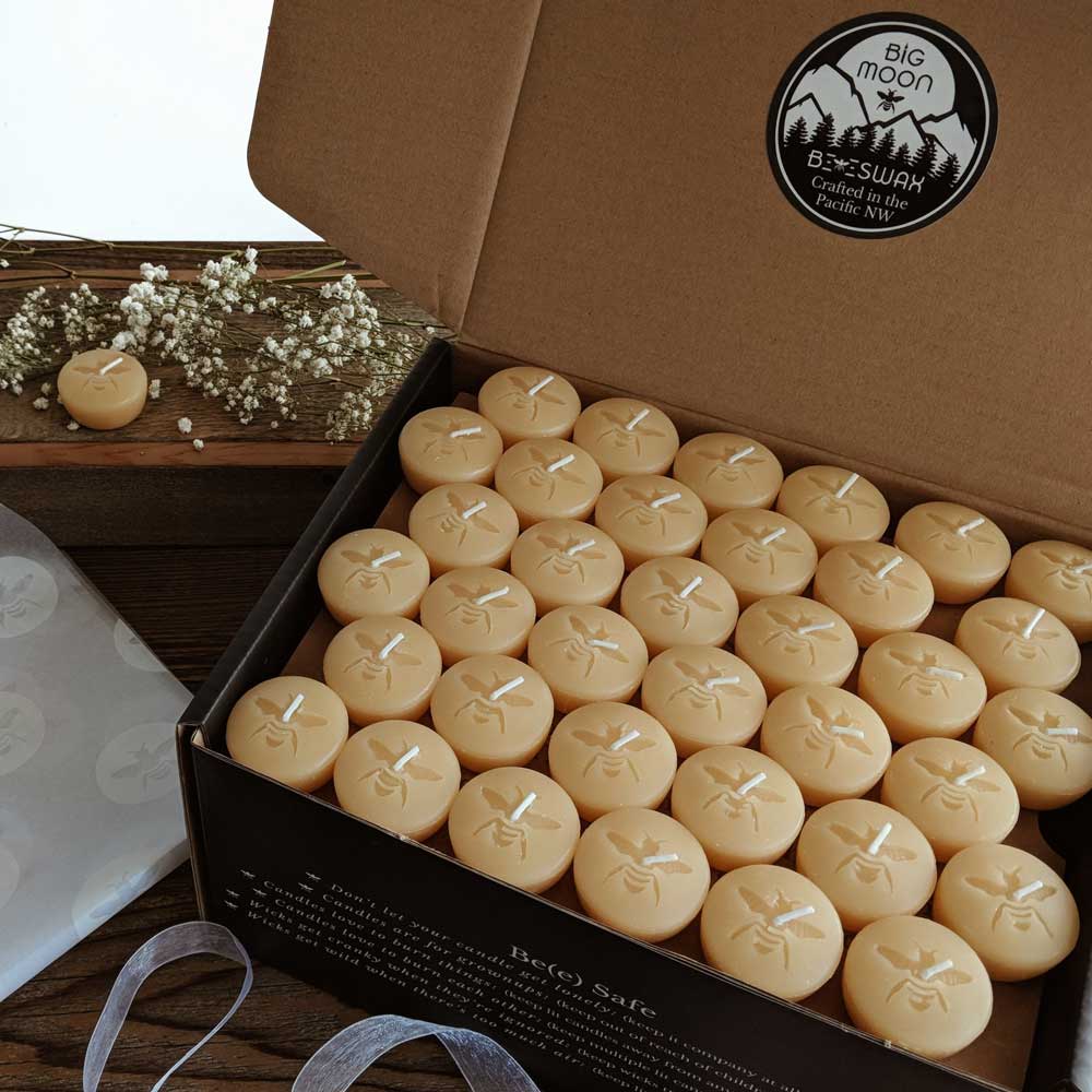 Beeswax Moon Drop Tealights