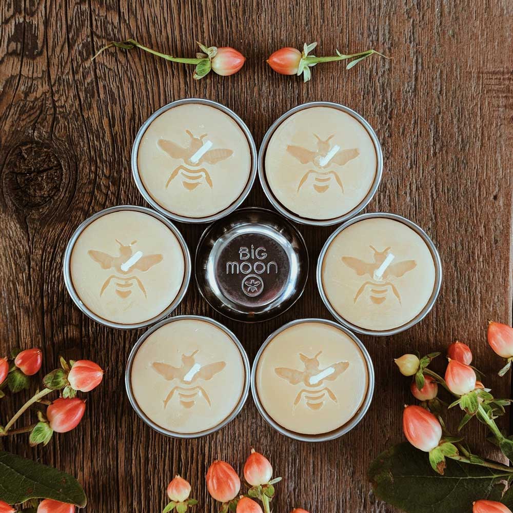 Beeswax Tealight Moon Drops - Big Moon Beeswax