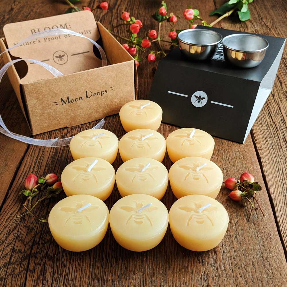 Beeswax Tealight Moon Drops - Big Moon Beeswax