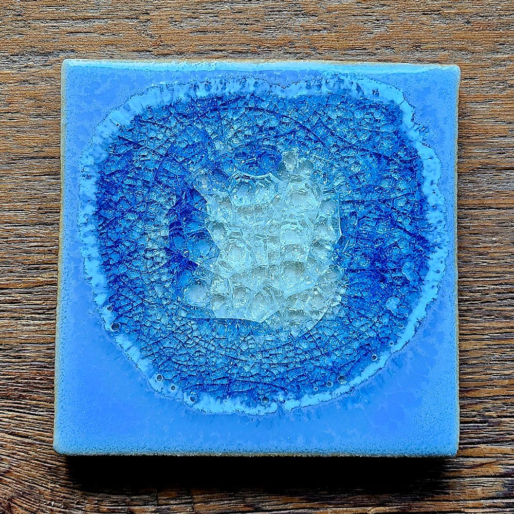 Square Ceramic Pillar Plate - Glass Infused