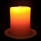 'Timeless' smooth beeswax pillar candle, front view