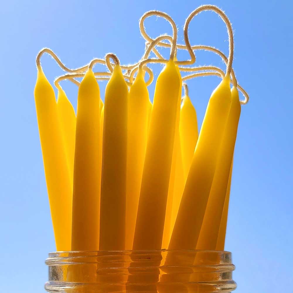 Bulk Beeswax Candle Tapers 18 Pair of 5/8 X 10 Hand Dipped 