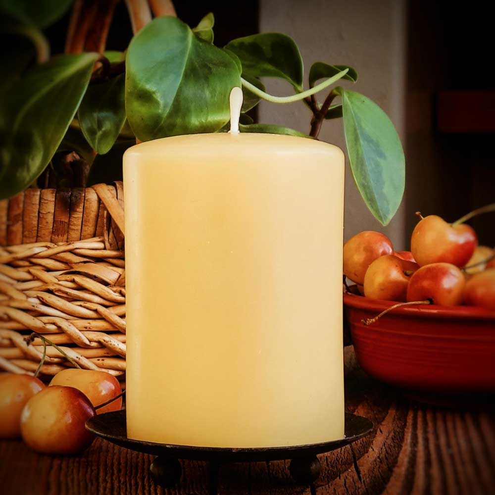 'Timeless' Smooth 3"x4" Beeswax Pillar