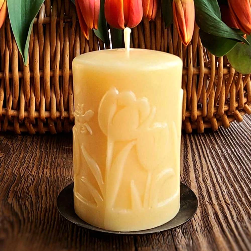 Beeswax Pillar Tulips 3" x 4"